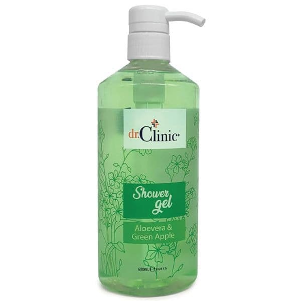 DR.CLINIC SHOWER GEL ALOEVERA & GREEN APPLE 600ml جل استحمام للجسم من دكتور كلينك
