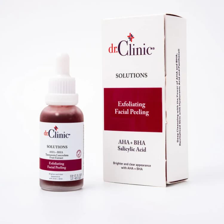 سيروم مقشر للوجه من دكتور كلينك (Dr. Clinic Solutions AHA + BHA Salicylic Acid Exfoliating Facial Peeling).